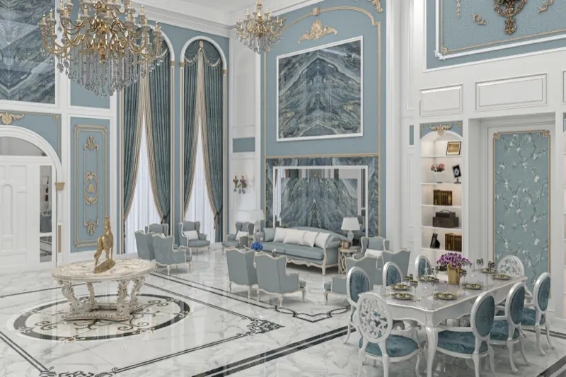 Reception hall and dining corner