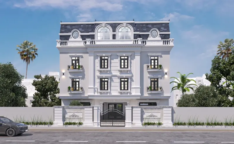 Main facade, frontal view