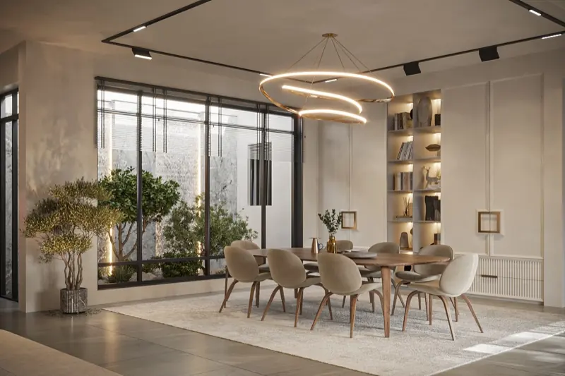 Dining room by the courtyard