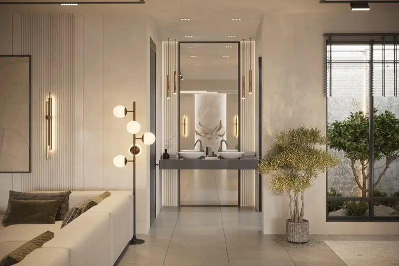 Corridor toward the bathroom