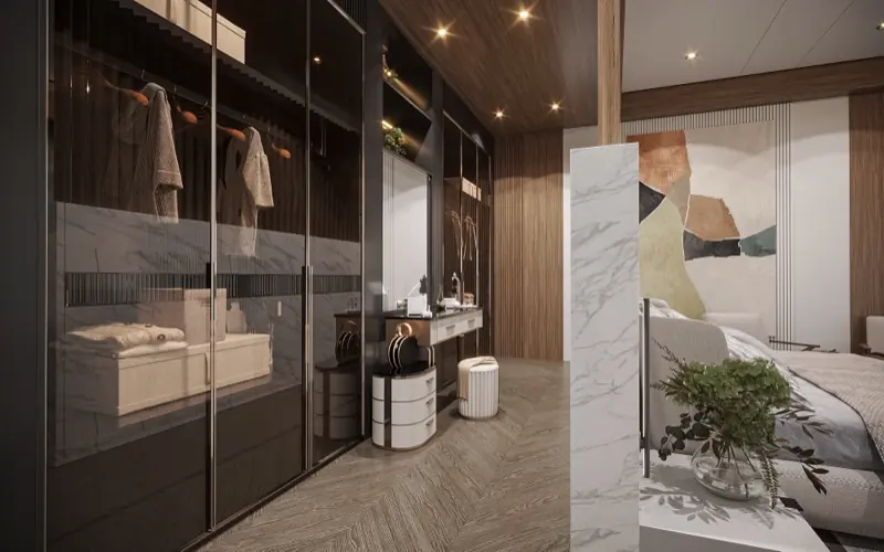 Walk-in closet and vanity
